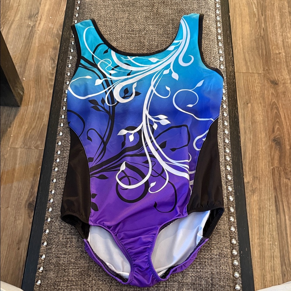 Blue and Purple Gymnastics Leotard